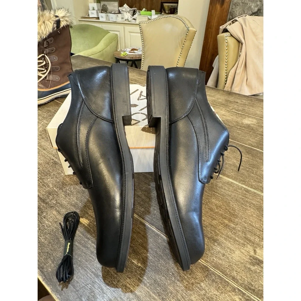 Dunham Mens‎ Burlington Black Leather Waterproof Oxford Shoe Size 17D